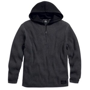 Harley Davidson ribbed pullover sweater with black hood size large NWT